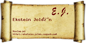 Ekstein Jolán névjegykártya