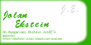 jolan ekstein business card